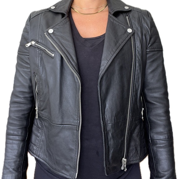 Leather biker jacket - Picture 6 of 16